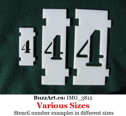 Stencil number examples in different sizes